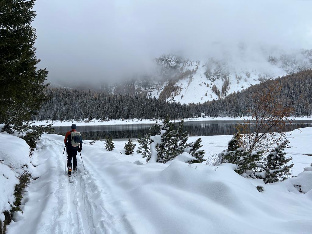 Scialpinismo, test Crazy Acceleration, Lago Palù, Valmalenco, novembre 2023