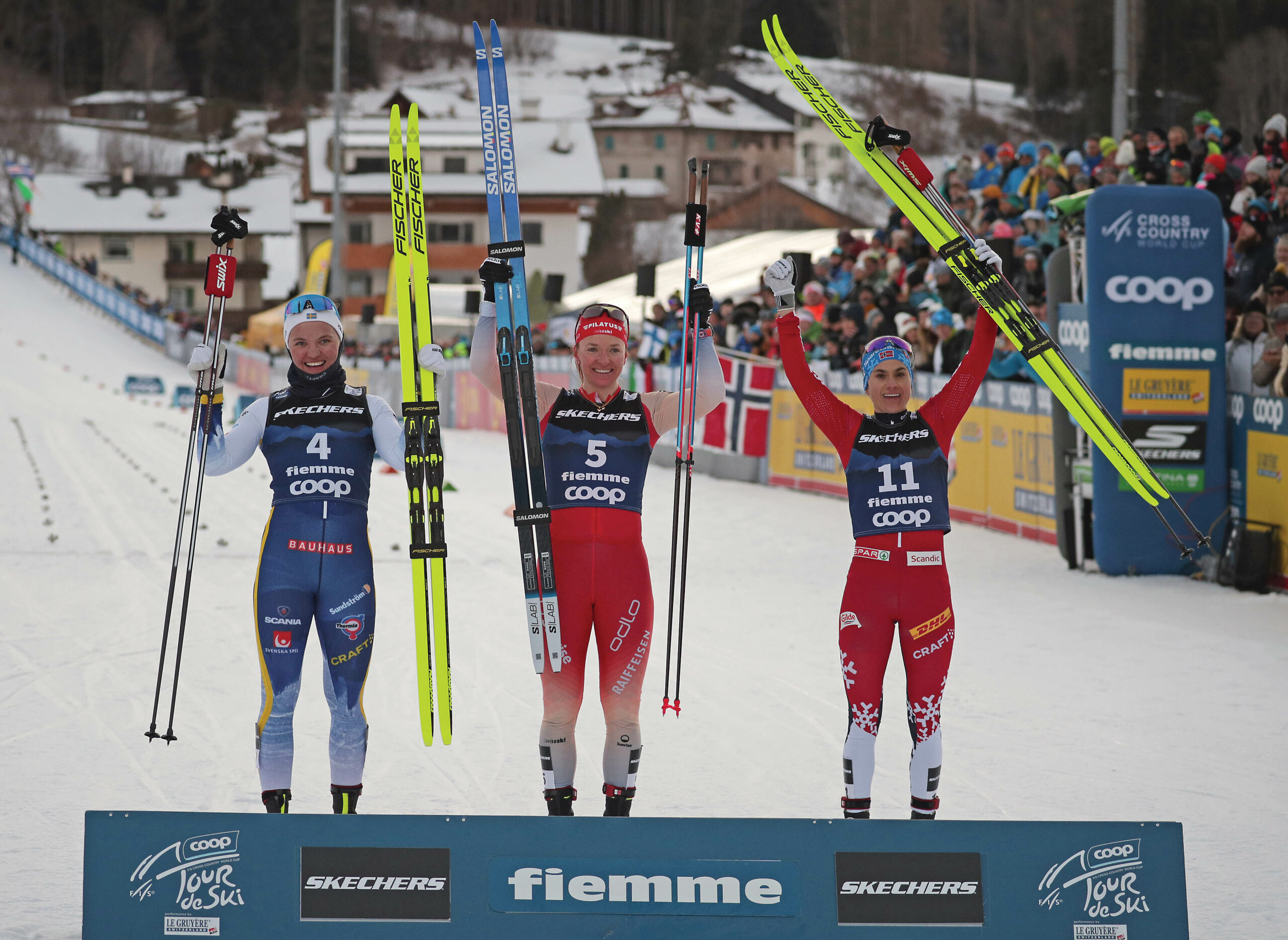 Podio femminile sprint tour de ski vakl di fiemme 2025